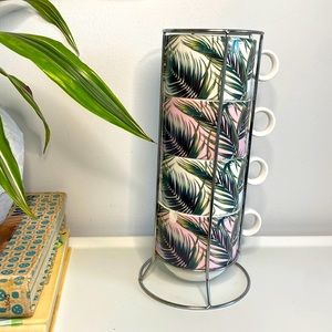 Vintage Stacking Mugs with Stand